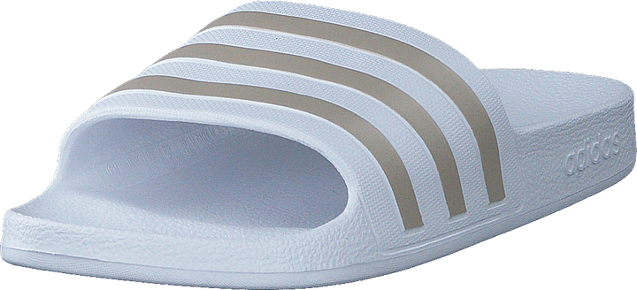 Claquettes Adilette Aqua Blanc nuage / Platine métallisé / Blanc nuage