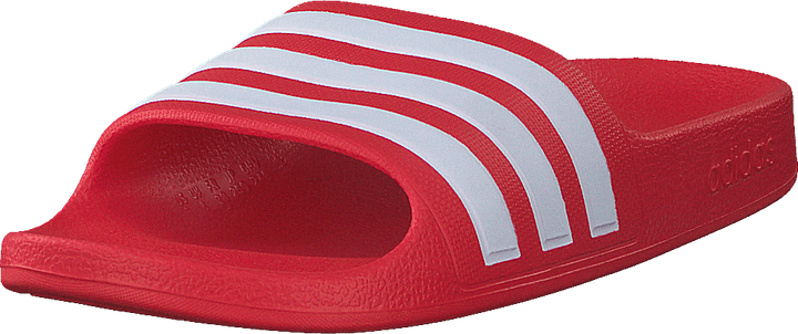 Claquettes Adilette Aqua pour enfants, rouge vif / blanc nuage / rouge vif