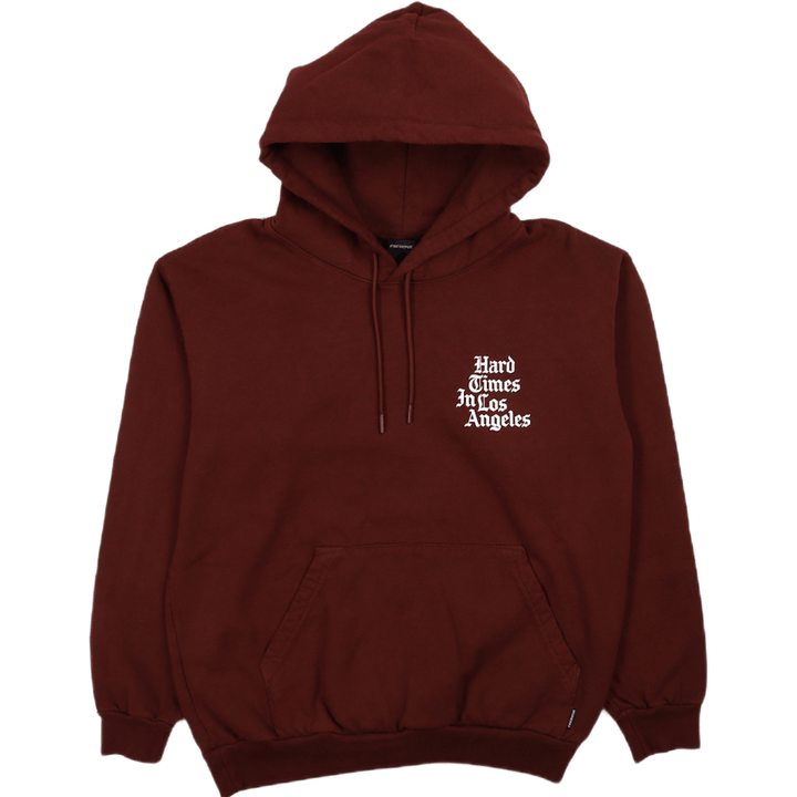 Harte Zeiten Kapuzenpulli Maroon