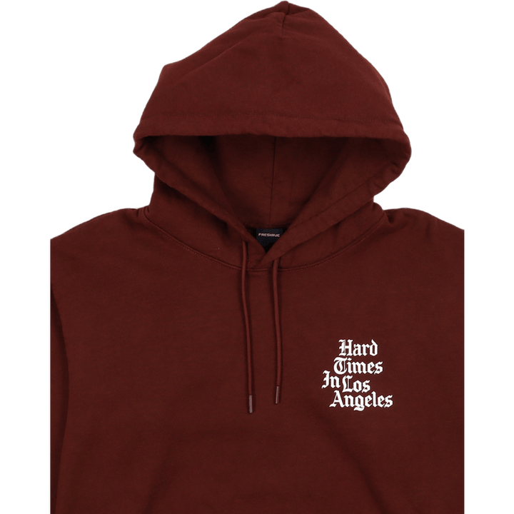 Harte Zeiten Kapuzenpulli Maroon