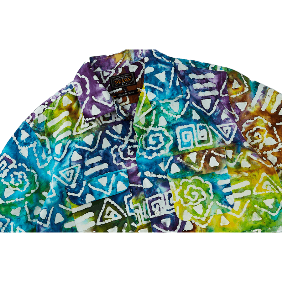 Lyhythihainen avoin kaulus Batik Multi