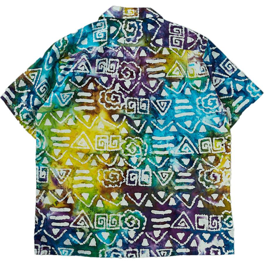 Lyhythihainen avoin kaulus Batik Multi