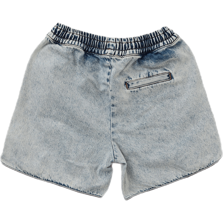 Sportiniai šortai iš balinto džinsinio audinio