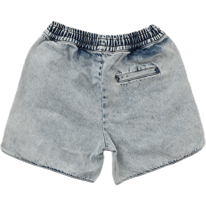 Sportiniai šortai iš balinto džinsinio audinio