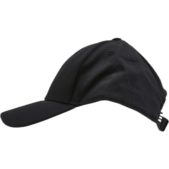 Boné de basebol com 3 riscas em sarja de algodão Preto / Branco / Branco