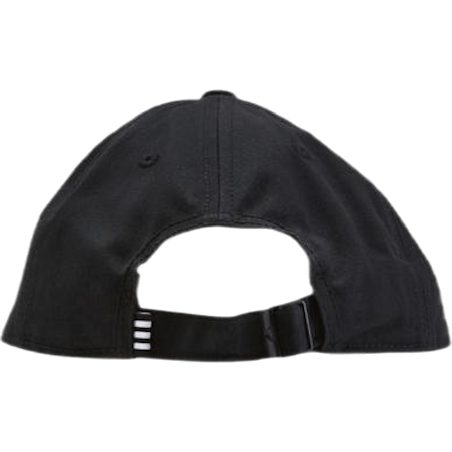 Boné de basebol com 3 riscas em sarja de algodão Preto / Branco / Branco