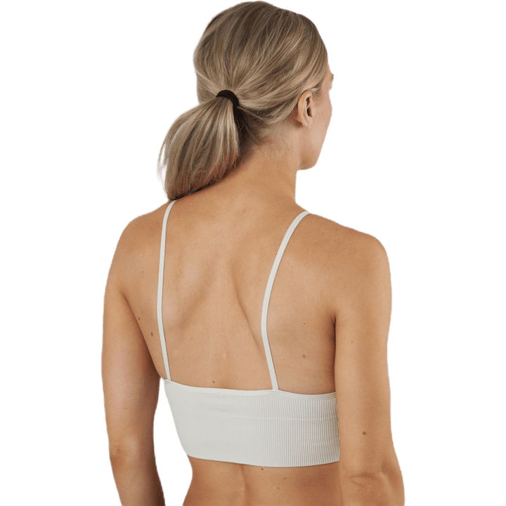 Vicky Rib Seamless V-neck Top szary