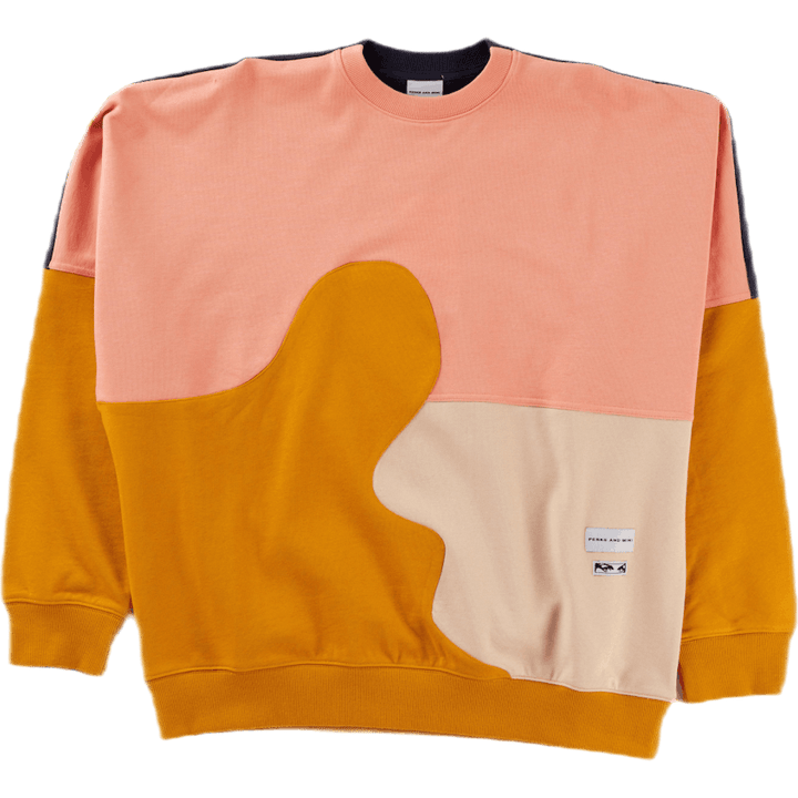 Inplico Paneled Crew Neck Swea Multi