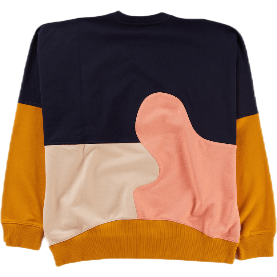 Inplico Paneled Crew Neck Swea Multi