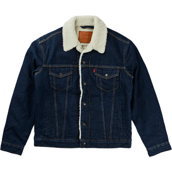 Type 3 Sherpa Trucker Rockridg Med Indigo - Sliten