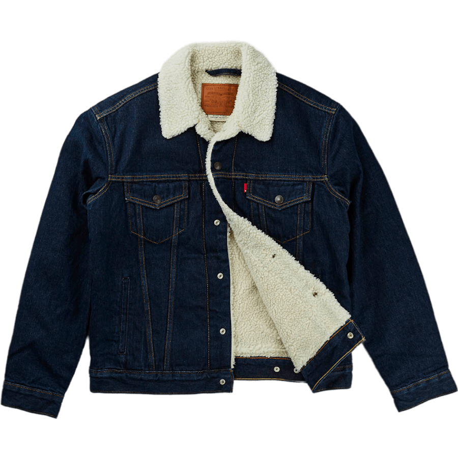 Type 3 Sherpa Trucker Rockridg Med Indigo - Sliten
