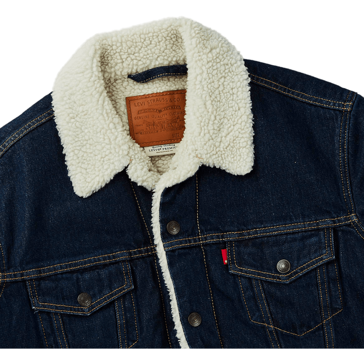 Type 3 Sherpa Trucker Rockridg Med Indigo - Sliten