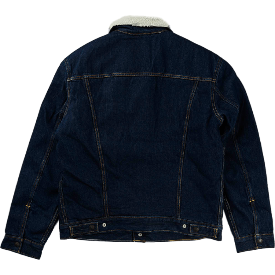 Type 3 Sherpa Trucker Rockridg Med Indigo - Sliten