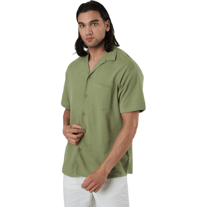 Findus Resort Shirt Ss One Pocket Green