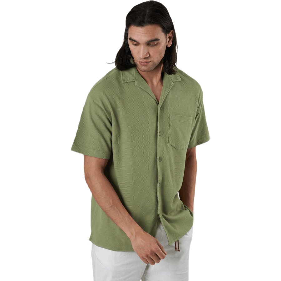 Findus Resort Shirt Ss One Pocket Green