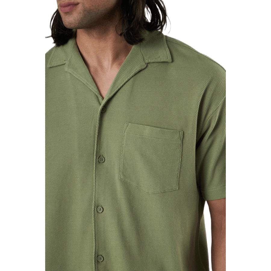 Findus Resort Shirt Ss One Pocket Green