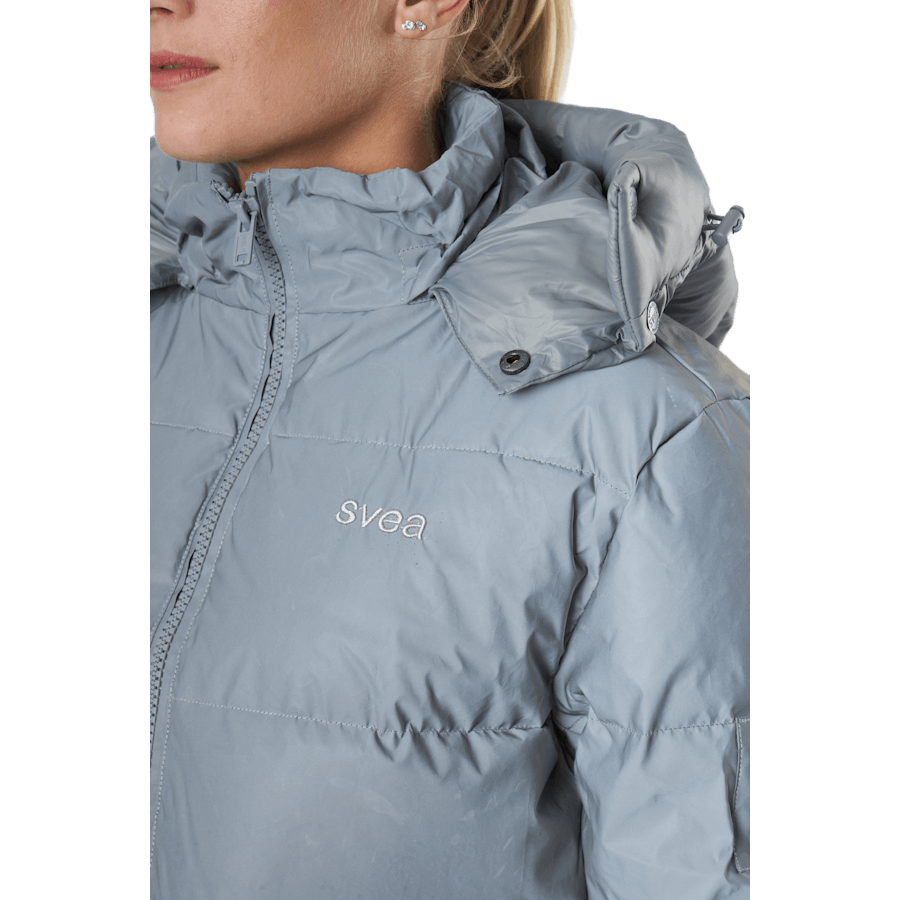 W. Hooded Reflective Puffer Ja Silver