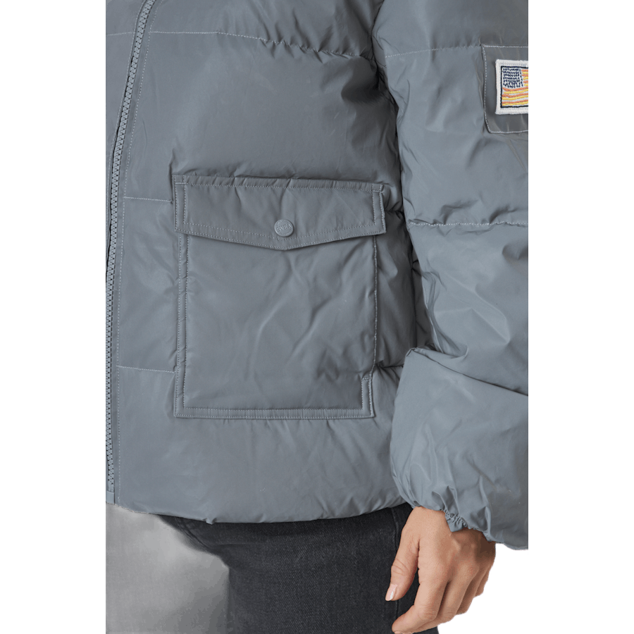 W. Hooded Reflective Puffer Ja Silver