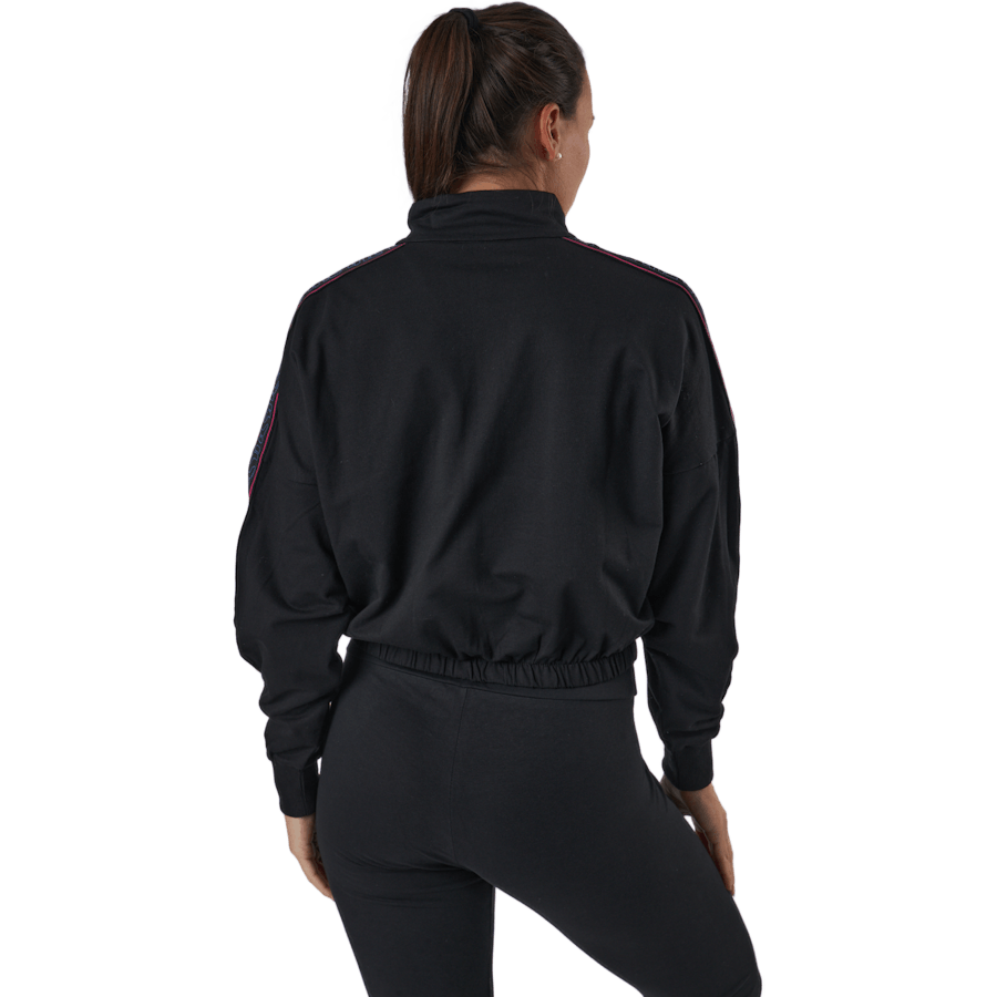 Maribel Cropped Half Zip Shirt Black