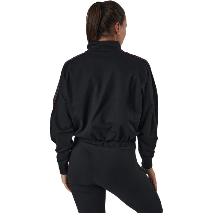 Maribel Cropped Half Zip Shirt Black