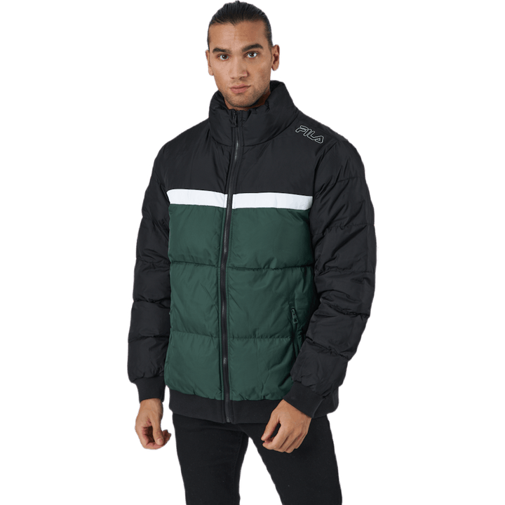 Heren Oliver Puff Jacket Sycamore-zwart-helder-wit
