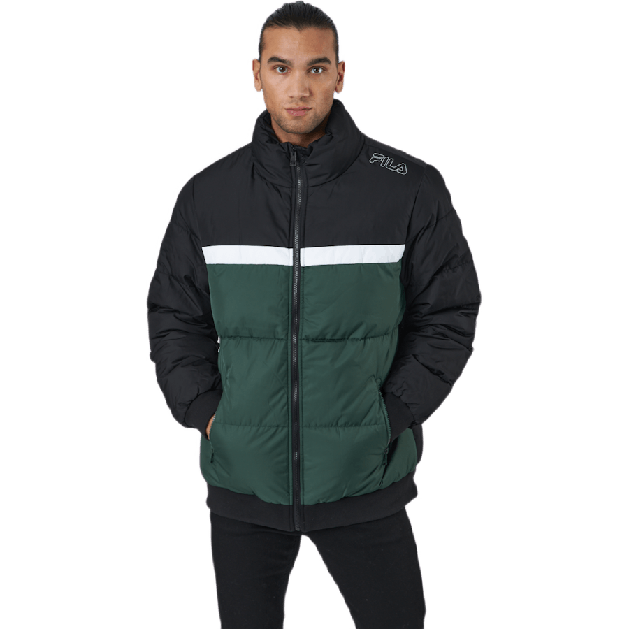 Heren Oliver Puff Jacket Sycamore-zwart-helder-wit