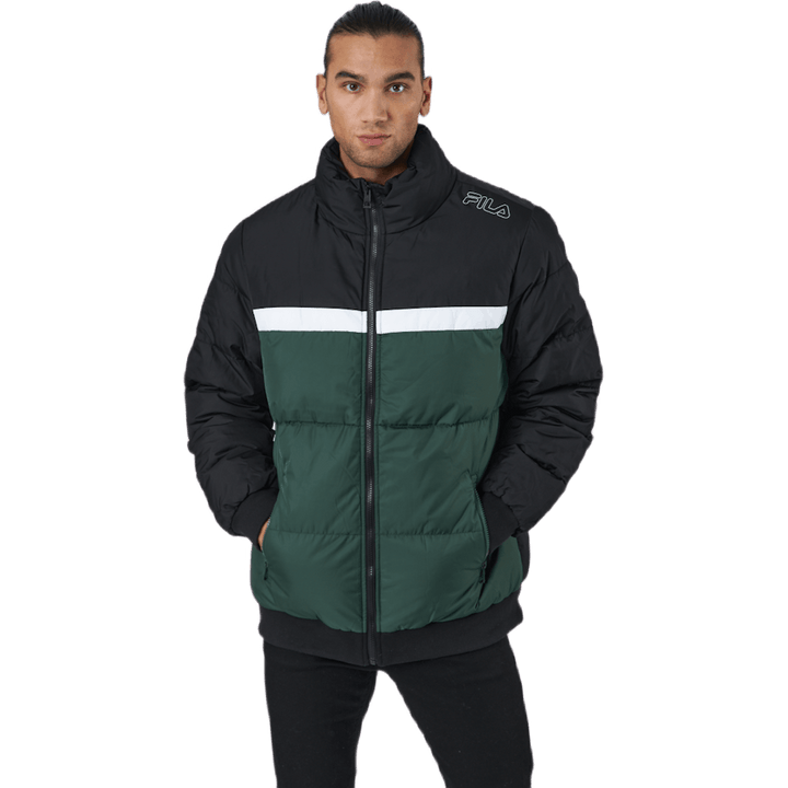 Heren Oliver Puff Jacket Sycamore-zwart-helder-wit