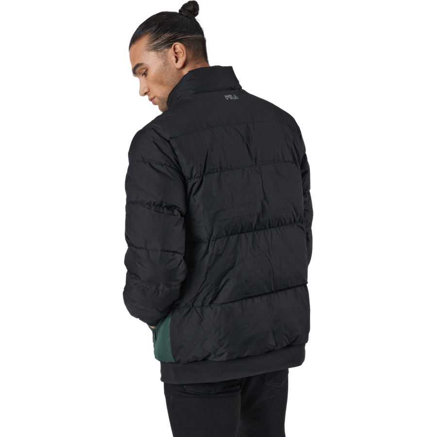 Heren Oliver Puff Jacket Sycamore-zwart-helder-wit