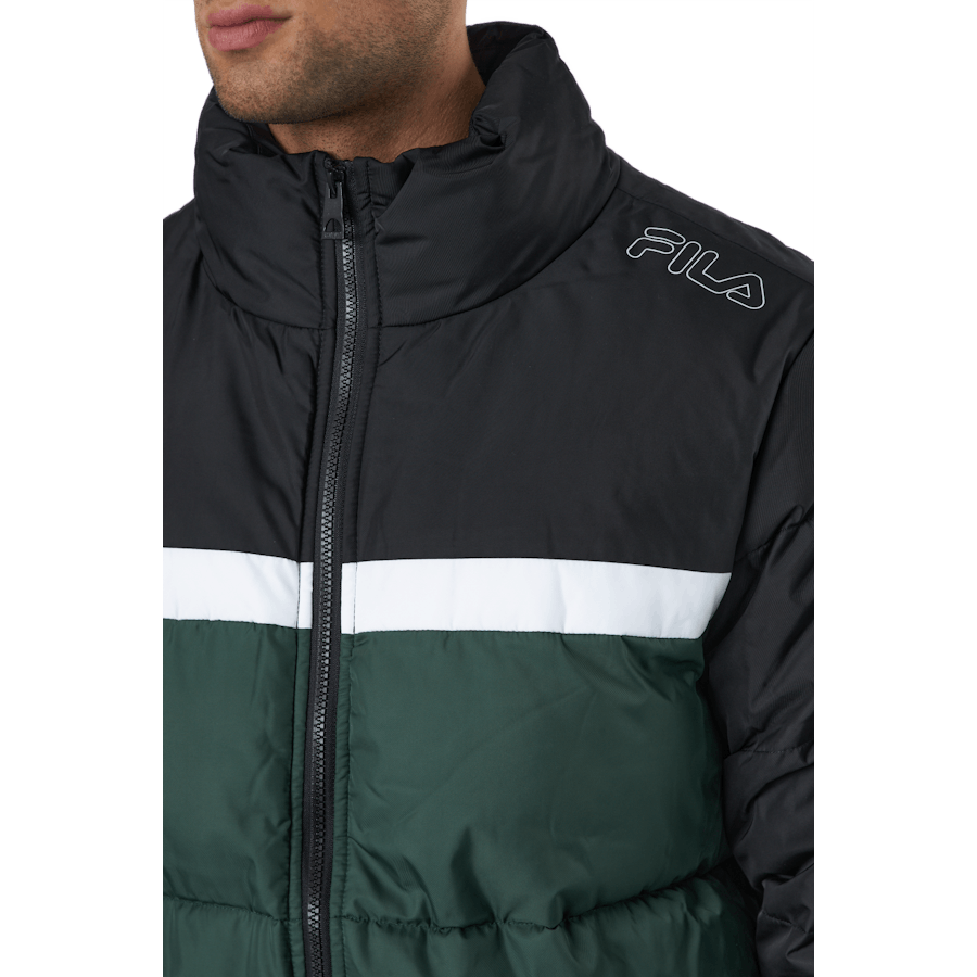 Heren Oliver Puff Jacket Sycamore-zwart-helder-wit