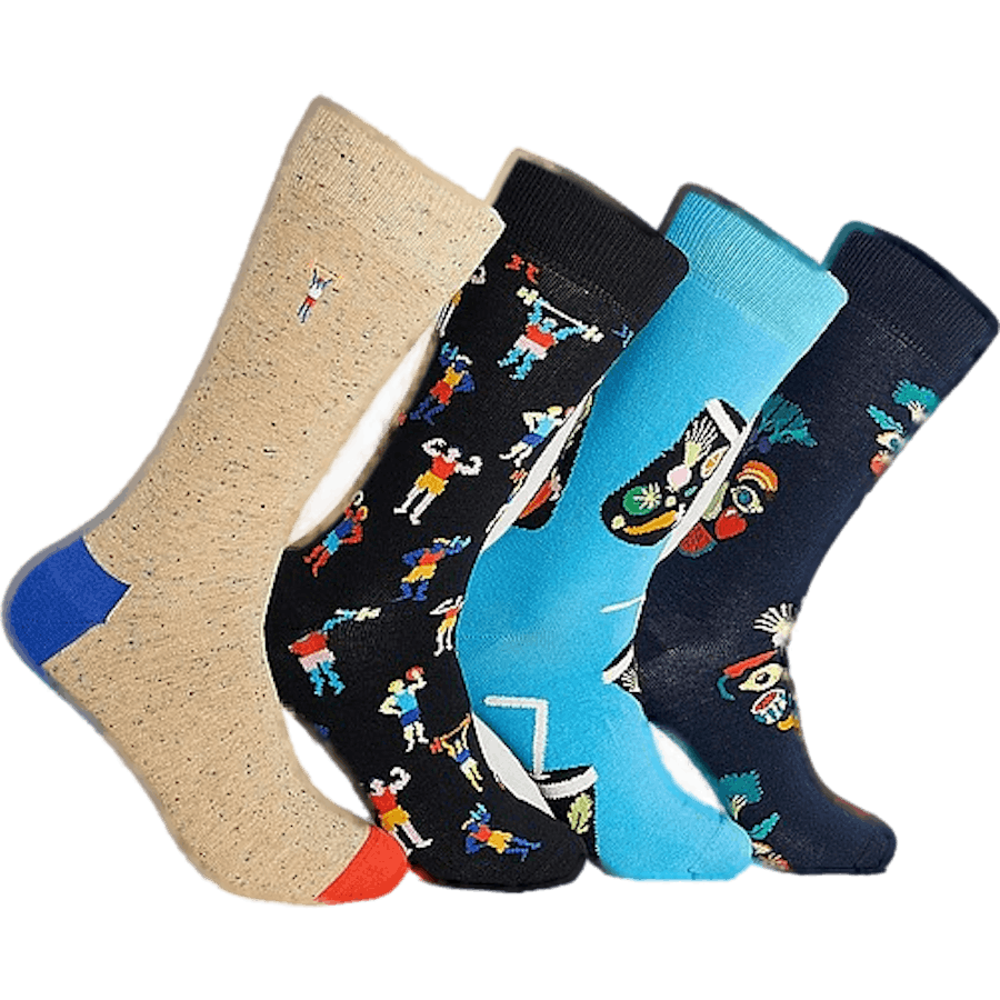 Conjunto de 4 meias Healthy Lifestyle Socks Multi Color