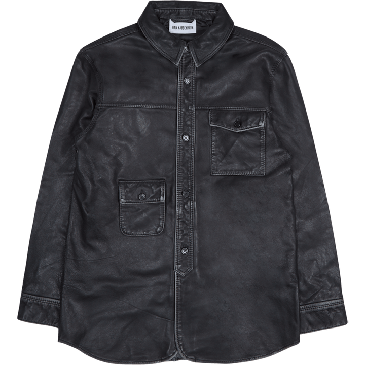 Army Shirt Black Leather
