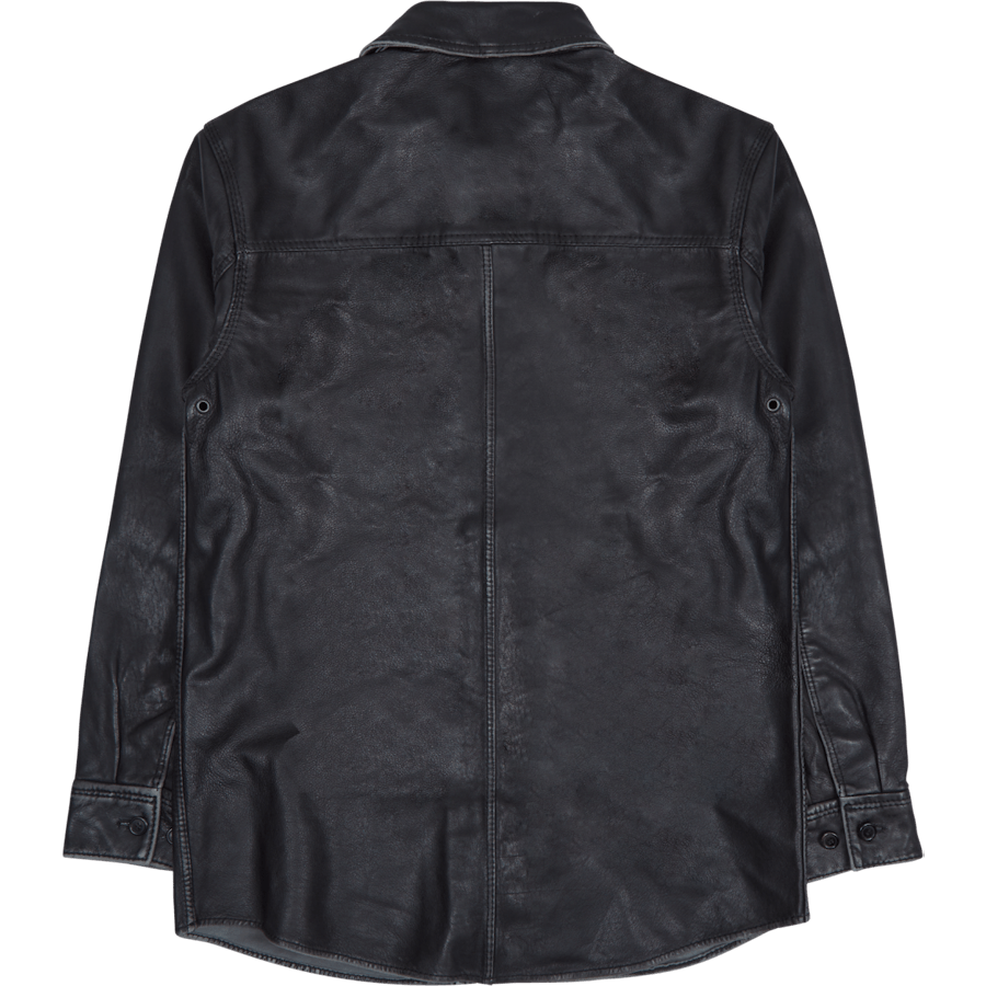 Army Shirt Black Leather