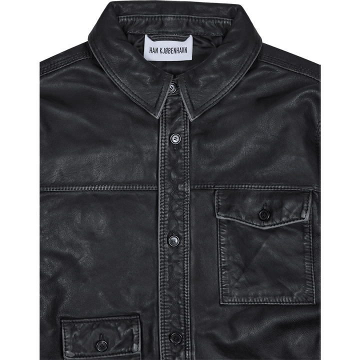 Army Shirt Black Leather