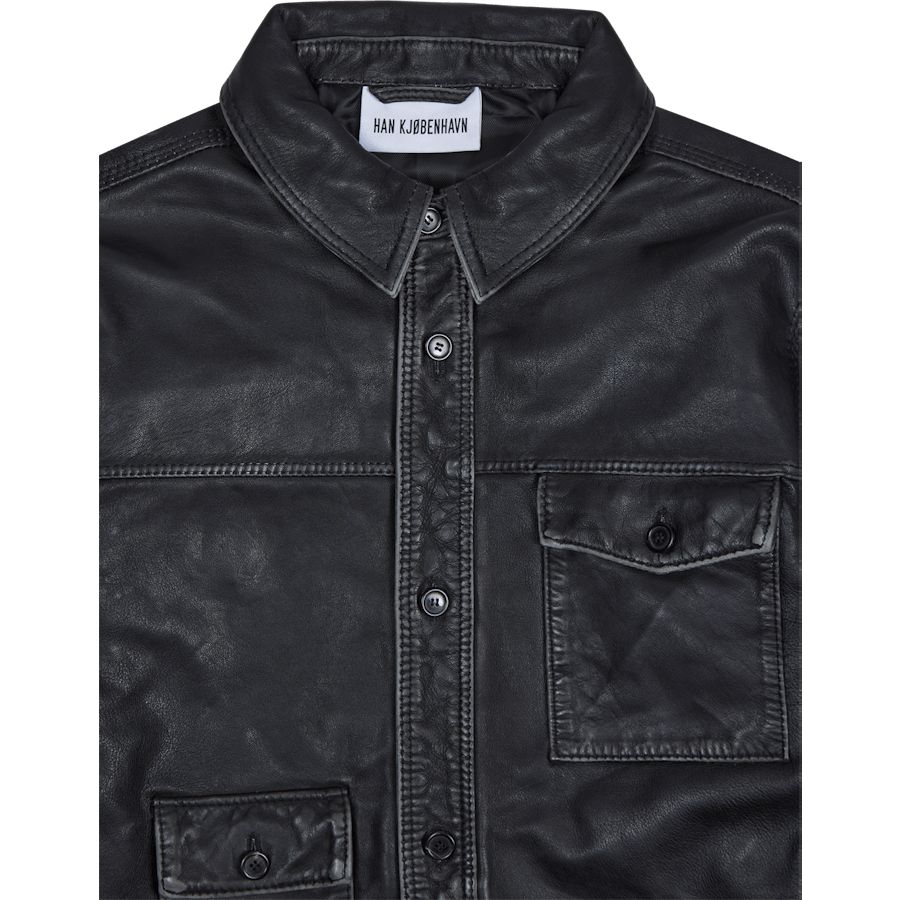 Army Shirt Black Leather