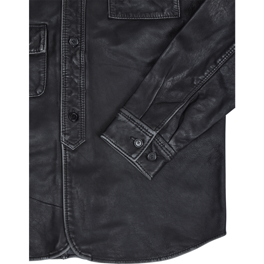 Army Shirt Black Leather