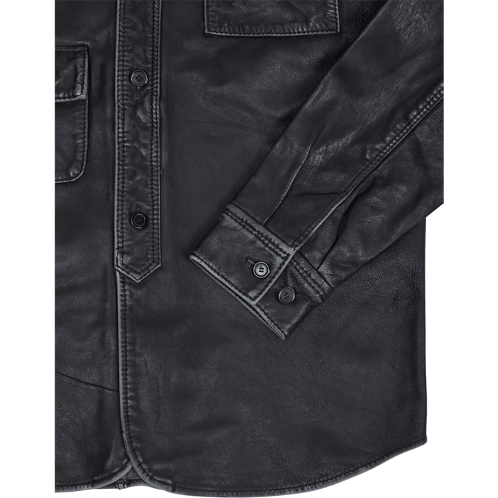 Army Shirt Black Leather
