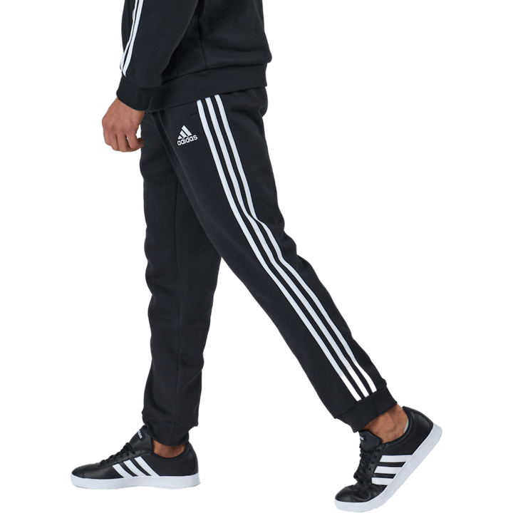 Essentials Tapered Cuff 3 Stripes Pants Black / White