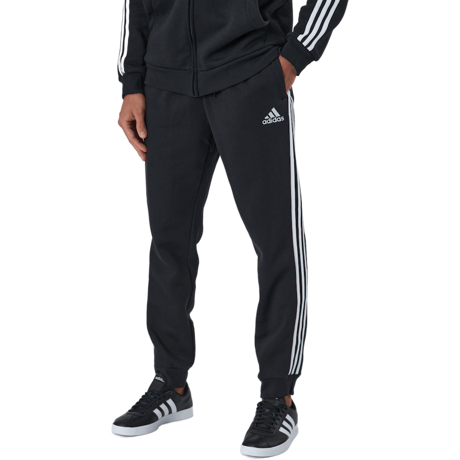 Essentials Tapered Cuff 3 Stripes Pants Black / White
