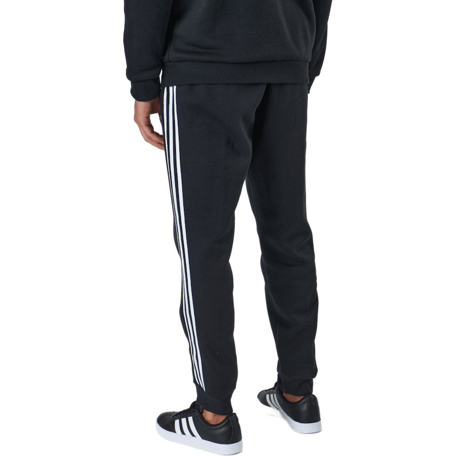 Essentials Tapered Cuff 3 Stripes Pants Black / White