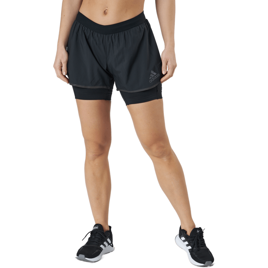 Short Adizero 2 en 1 pour femme, noir