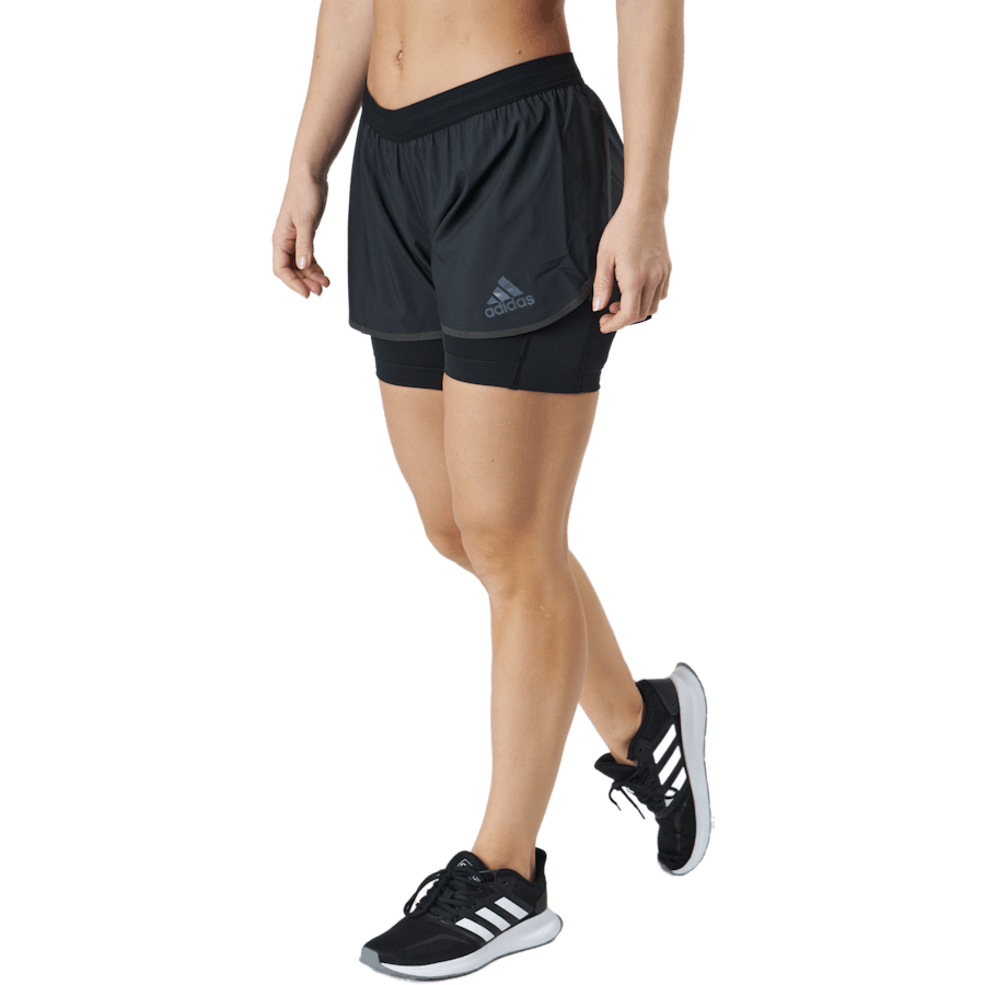 Short Adizero 2 en 1 pour femme, noir