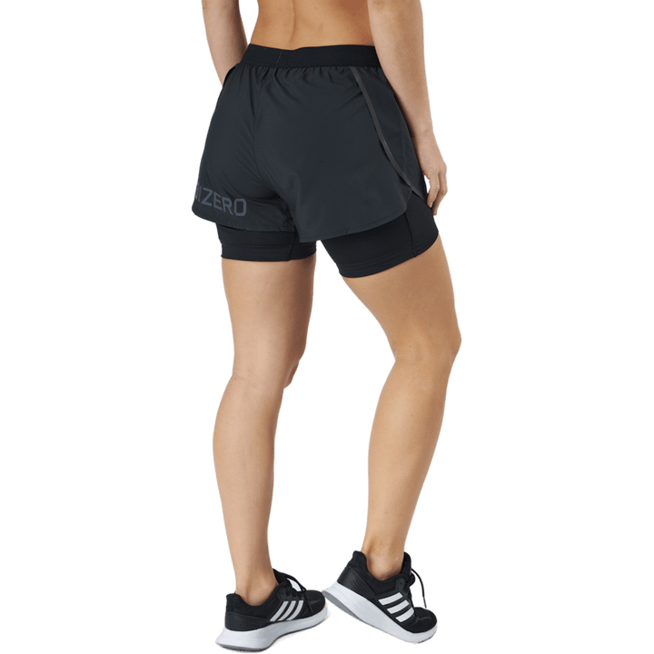 Short Adizero 2 en 1 pour femme, noir