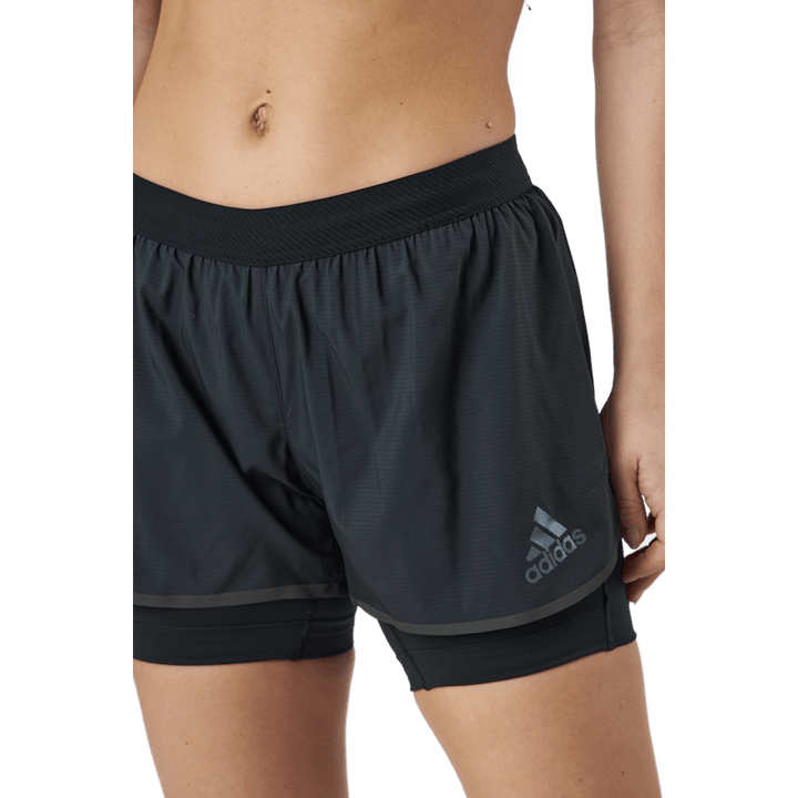Short Adizero 2 en 1 pour femme, noir