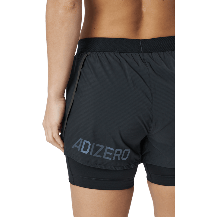 Short Adizero 2 en 1 pour femme, noir