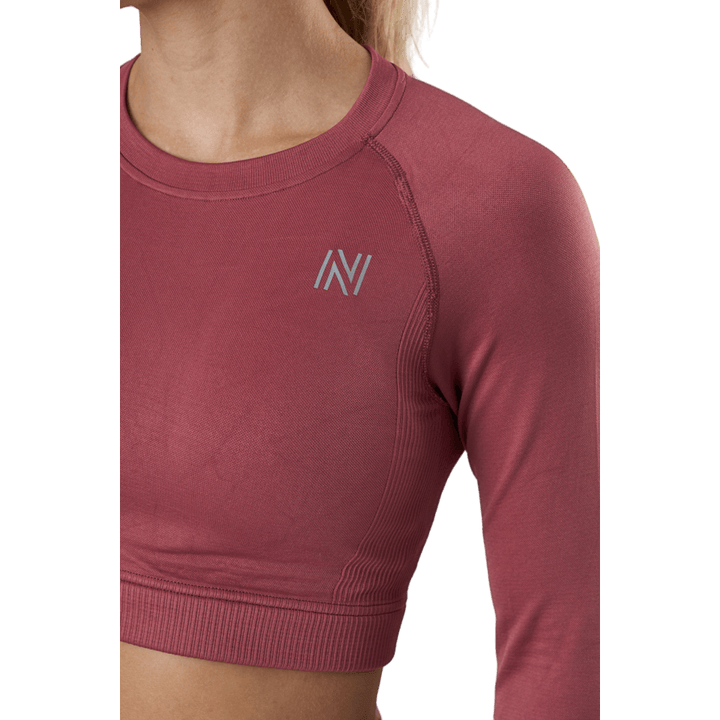 Molly Saumaton Ls Crop Top Rose