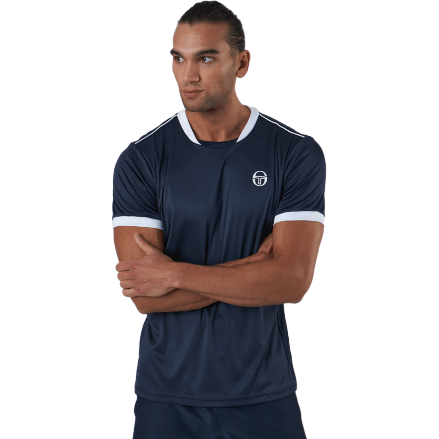 T-shirt Club Tech bleu marine/blanc