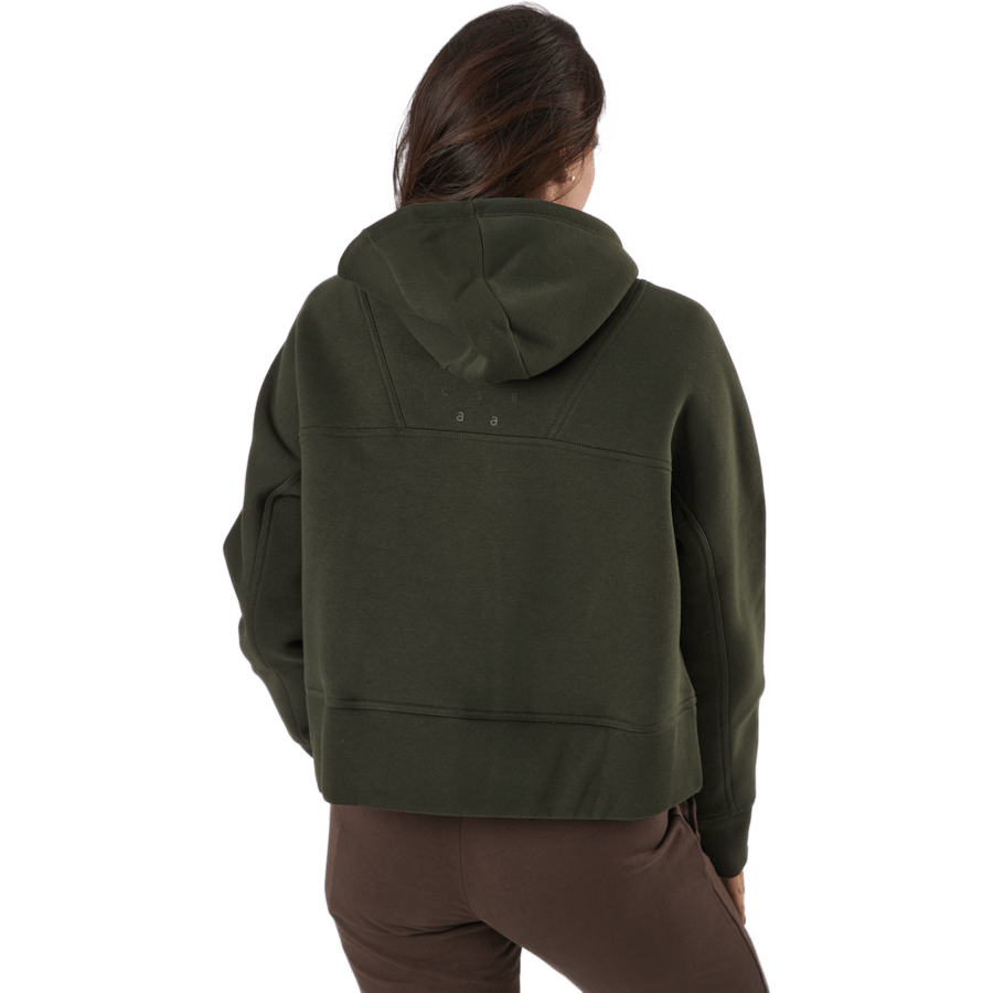 Capuz com fecho de correr de grandes dimensões verde floresta