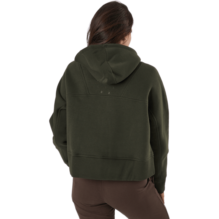 Capuz com fecho de correr de grandes dimensões verde floresta