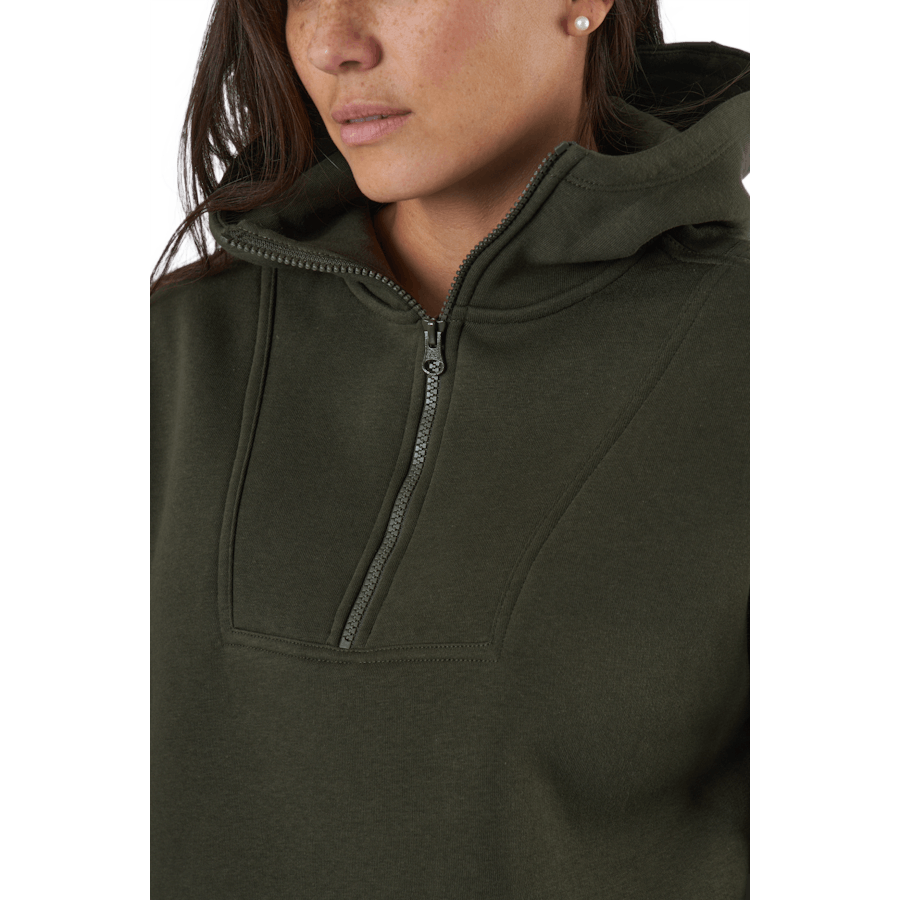 Capuz com fecho de correr de grandes dimensões verde floresta