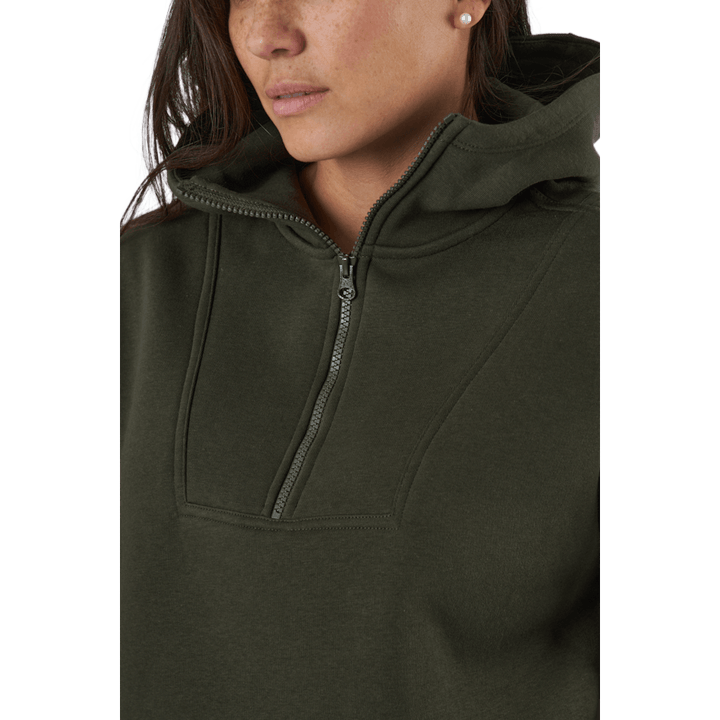 Capuz com fecho de correr de grandes dimensões verde floresta